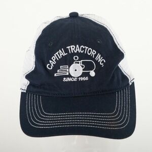 District Trucker Hat Mens OSFA Navy Blue Capital Tractor Inc Embroidered Cap